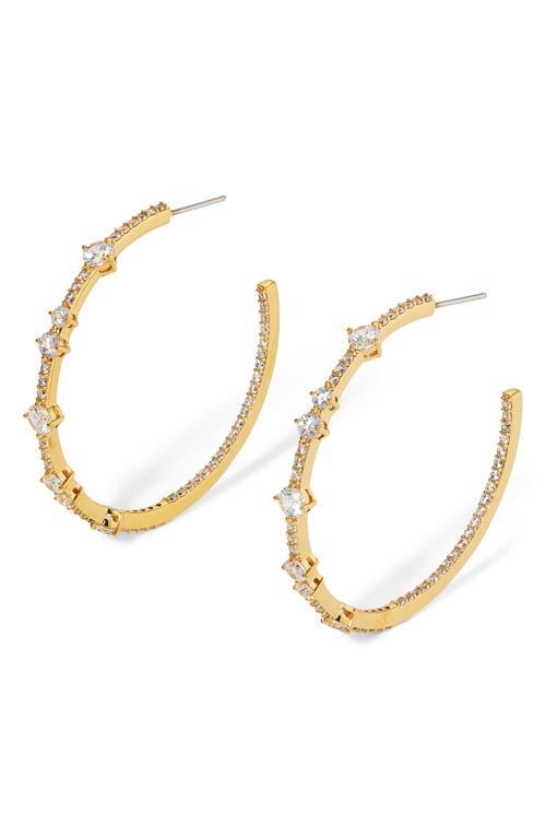 Nadri Cassi Cubic Zirconia Inside Out Hoop Earrings in Gold 