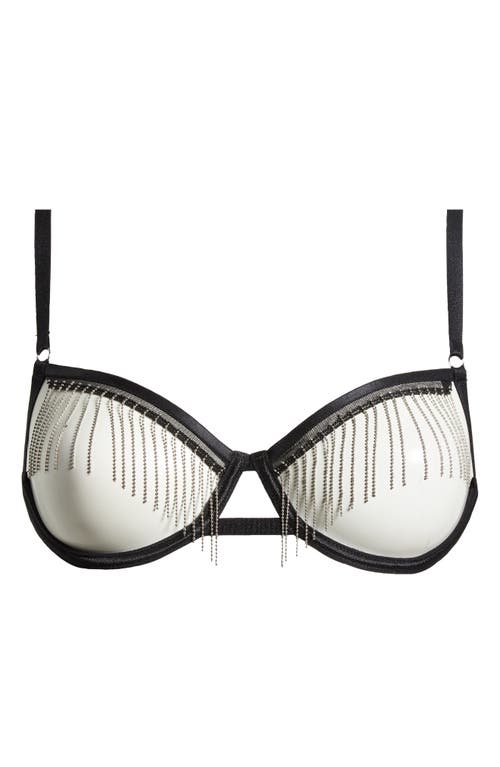 Shop Bluebella Antoinette Open Cup Underwire Bra In Black/silver