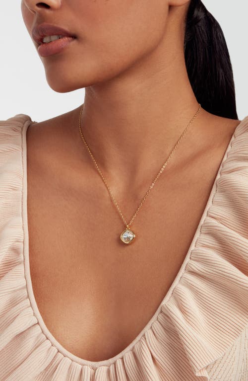 Shop Ted Baker London Crastel Round Crystal Pendant Necklace In Gold Tone/clear Crystal