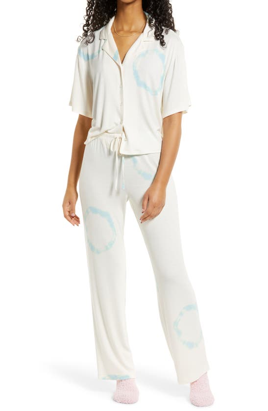 Bp. Sleepy Head Pajamas In Ivory Egret Circular Tie Dye