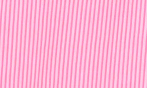 Shop Vince Camuto Ruffle Pinstripe Midi Dress In Hot Pink