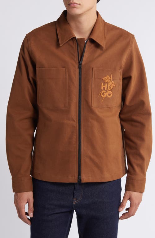 Hugo Boss Hugo Evalom Jacket In Medium Brown
