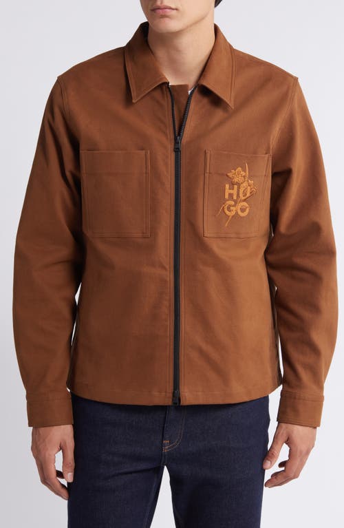 Shop Hugo Evalom Jacket In Medium Brown