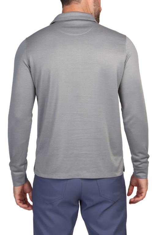 Shop Tailorbyrd Long Sleeve Modal Polo In Grey
