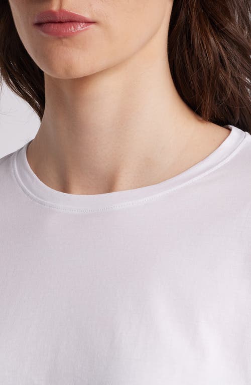 Eileen Fisher Long Sleeve Organic Cotton T-shirt In White