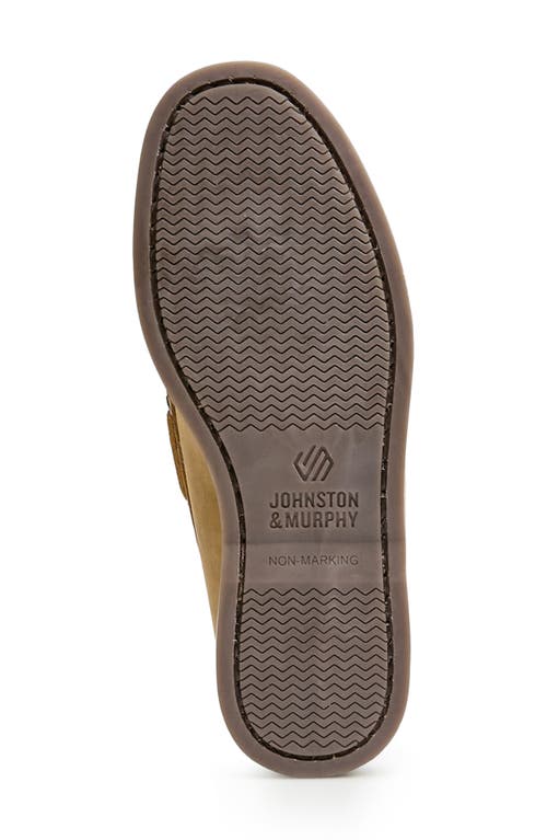 Johnston & Murphy Kids' Zeke Boat Shoe In Tan Oiled Leather