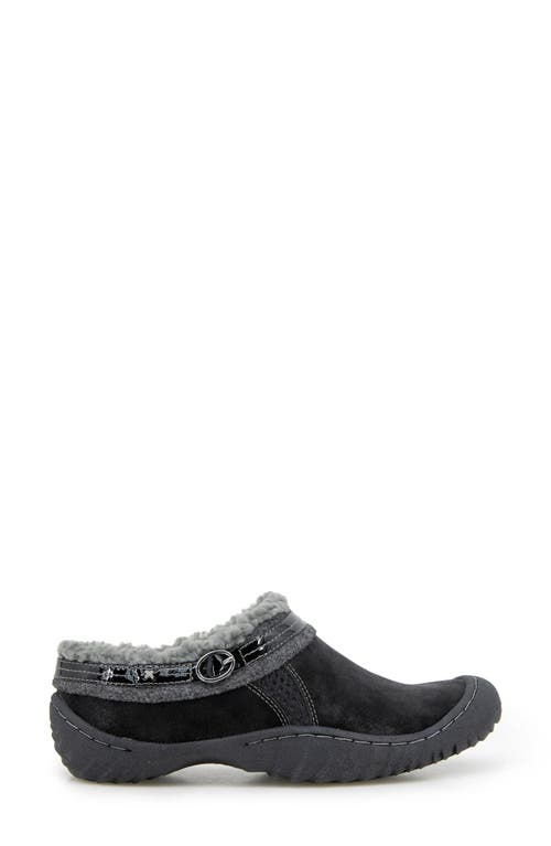Jbu Ginger Faux Fur Lined Clog In Black