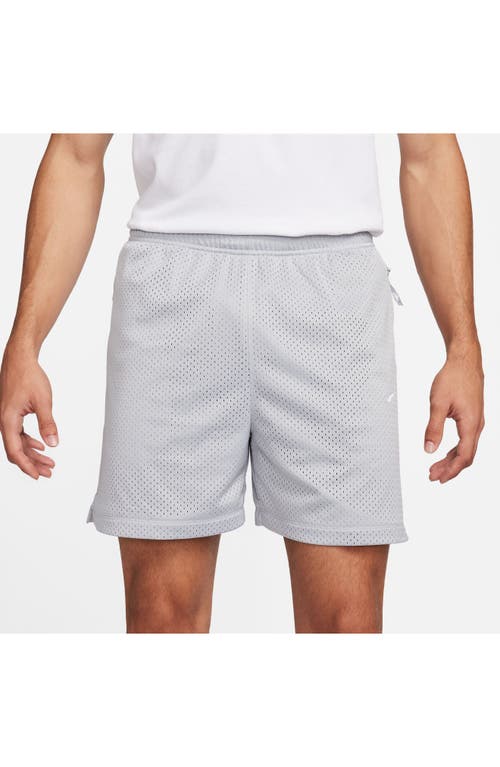 Shop Nike Solo Swoosh Mesh Athletic Shorts In Light Smoke Grey/white