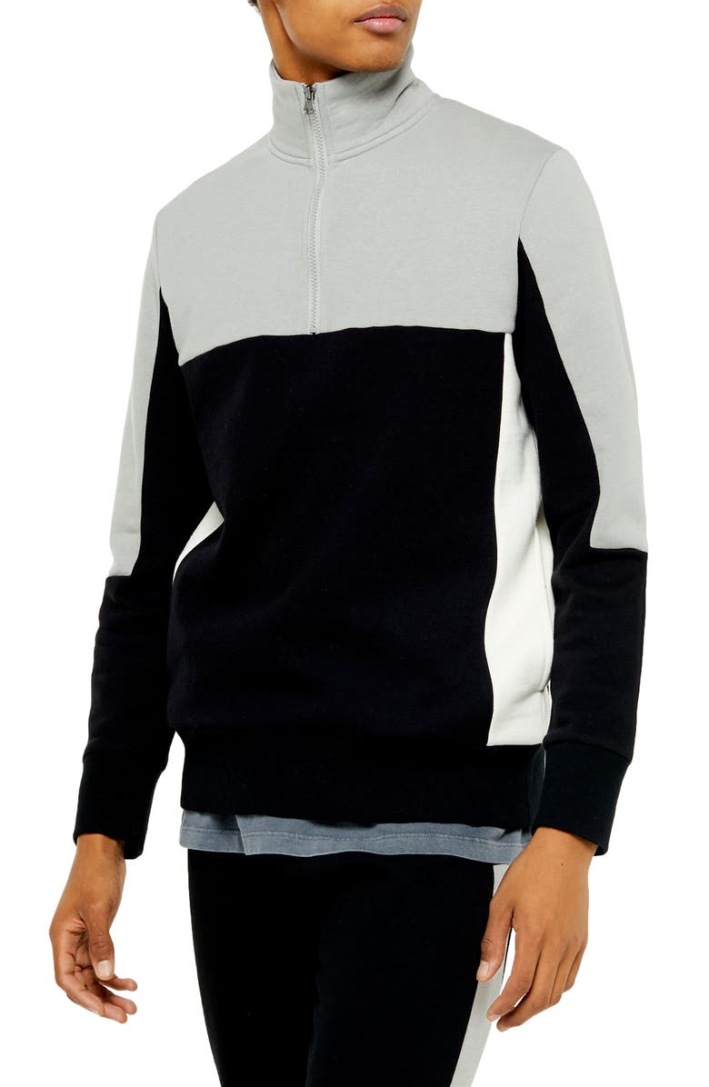 Topman Colorblock Quarter Zip Pullover Nordstrom