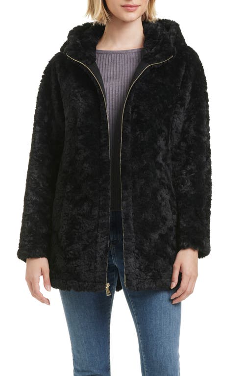 Sanctuary Textured Faux Fur Jacket In Black