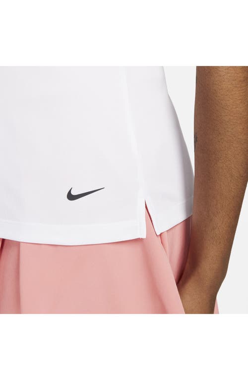 Shop Nike Court Victory Dri-fit Semisheer Sleeveless Polo In White/black