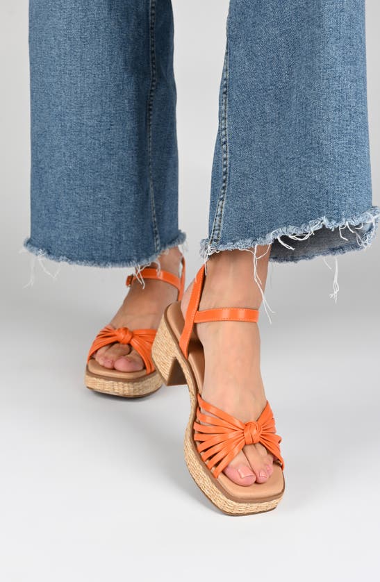 Shop Journee Collection Hally Espadrille Platform Sandal In Orange