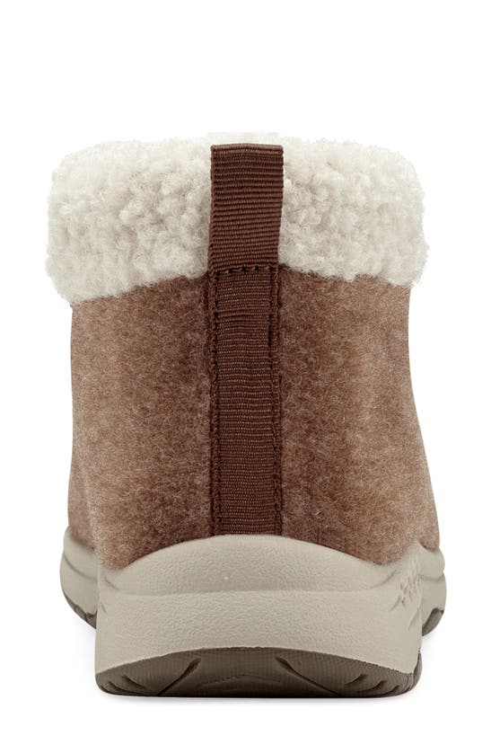Easy Spirit Trepose Faux Shearling Lined Slipper In Medium Brown