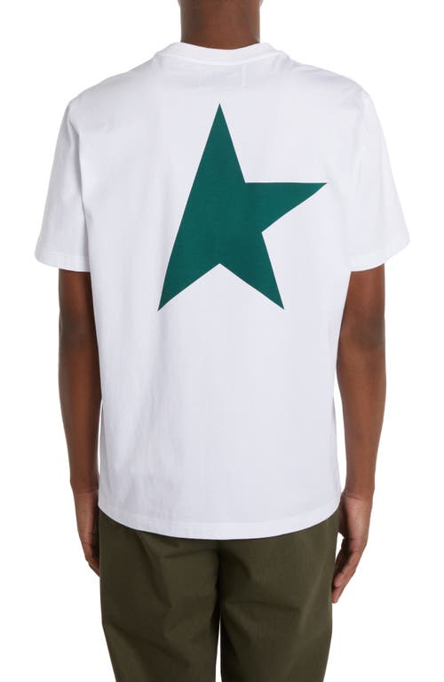 Shop Golden Goose Big Star Graphic Tee In Optic White/green