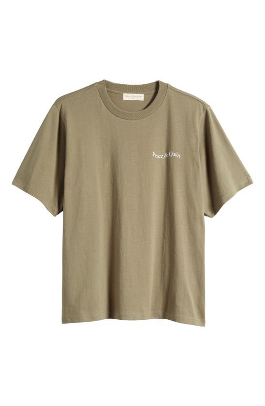 Shop Museum Of Peace And Quiet Wordmark Graphic T-shirt In Olive