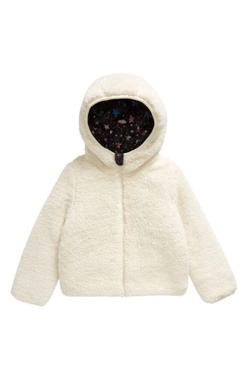 Tucker + Tate Kids' Reversible High Pile Fleece Hooded Jacket in Ivory Egret Stars