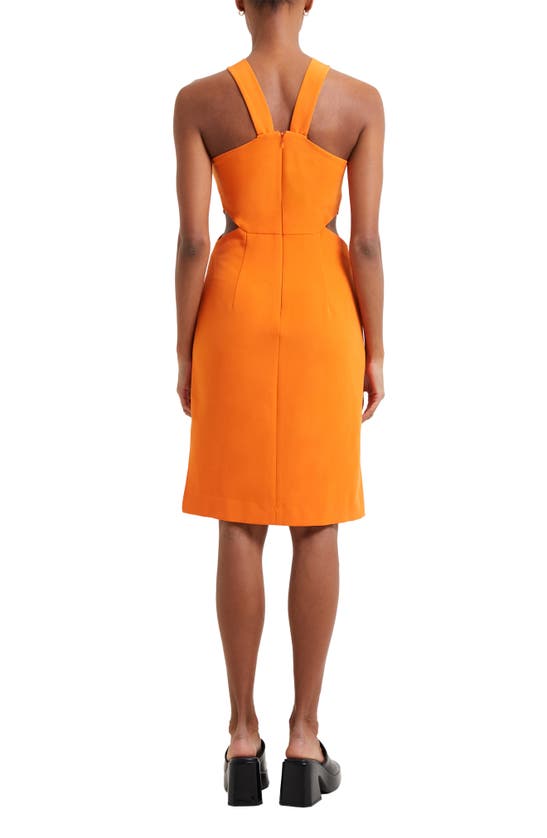 Shop French Connection Echo O-ring Cutout Sheath Dress In Mandarin Orange
