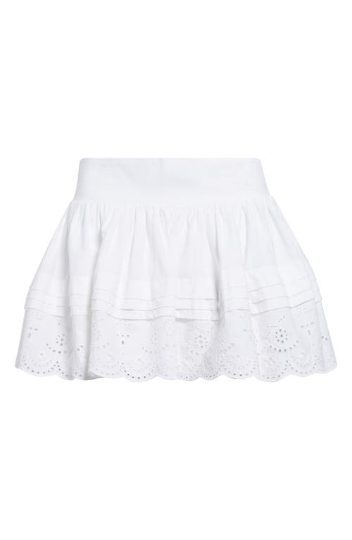 Shop Sandy Liang Ira Pintuck & Eyelet Miniskirt In White