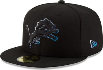 New Era Men's New Era Black Detroit Lions Color Dim 59FIFTY Fitted Hat ...