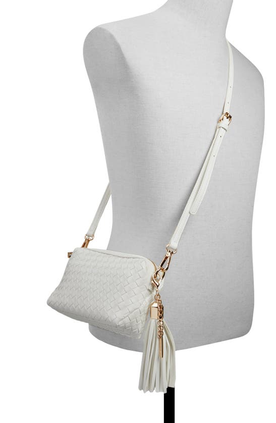Shop Aldo Braidaxx Faux Leather Crossbody Bag In White