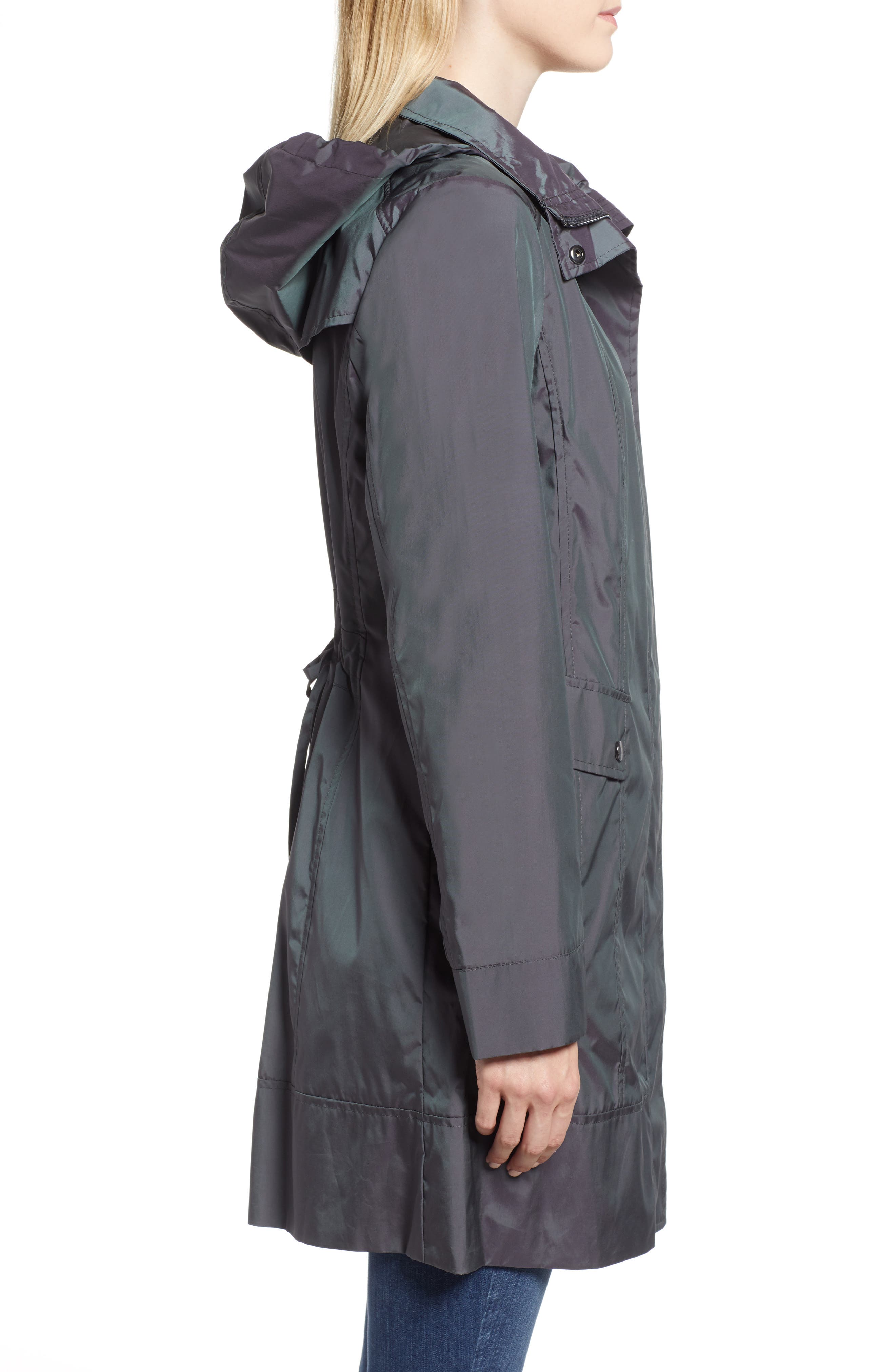 back bow packable hooded raincoat