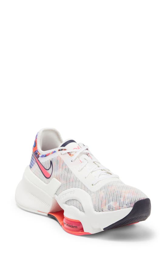 Nike Air Zoom Superrep 3 Hiit Class Training Shoe In White/ Pink/ Blue