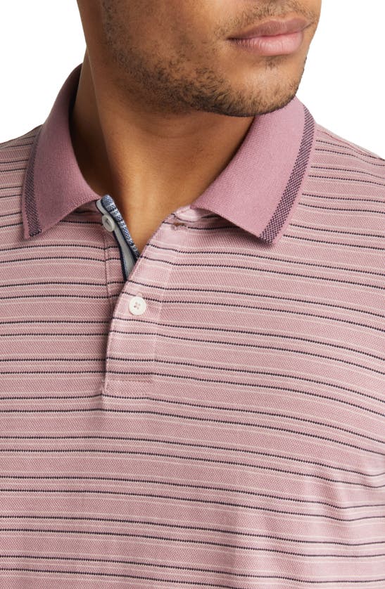 Shop Ted Baker London Beakon Slim Fit Stripe Cotton Polo In Mid Pink