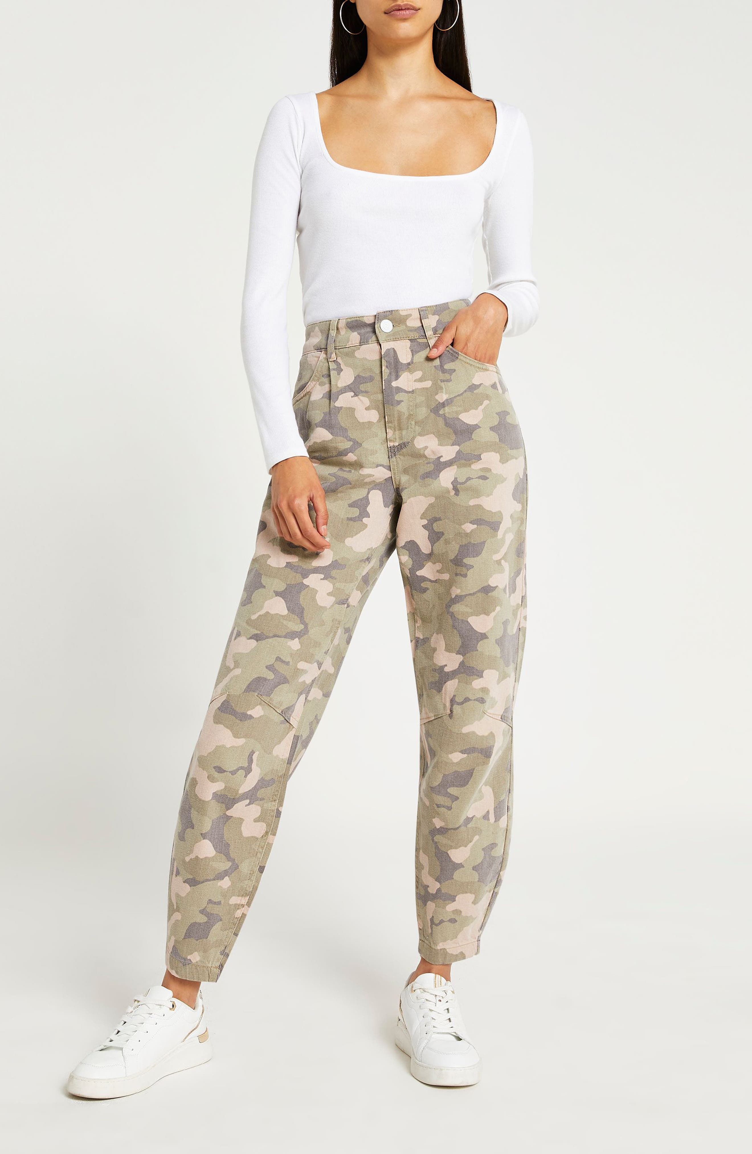 River Island Camo Tapered Pants 