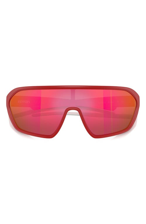 Scuderia Ferrari 42mm Mirrored Pillow Sunglasses In Matte Red