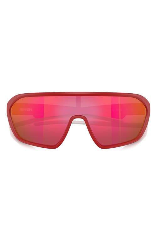 Shop Scuderia Ferrari 42mm Mirrored Pillow Sunglasses In Matte Red