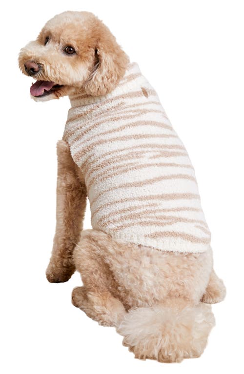 Shop Barefoot Dreams ® Cozychic Tiger Stripe Pet Sweater In Cream/tan