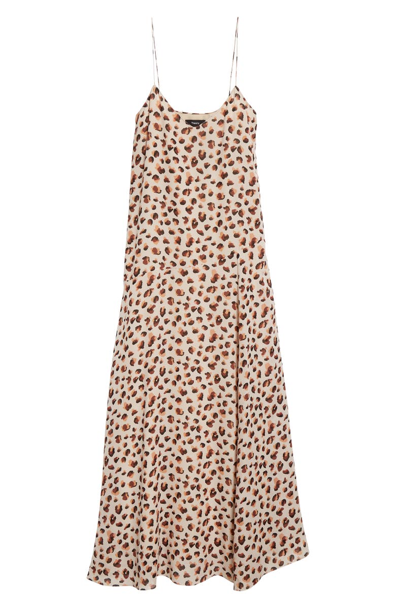 Theory Cami Leopard Print Asymmetric Silk Maxi Dress, Alternate, color, 
