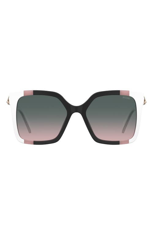 Moschino 55mm Gradient Square Sunglasses In Black/pink/white