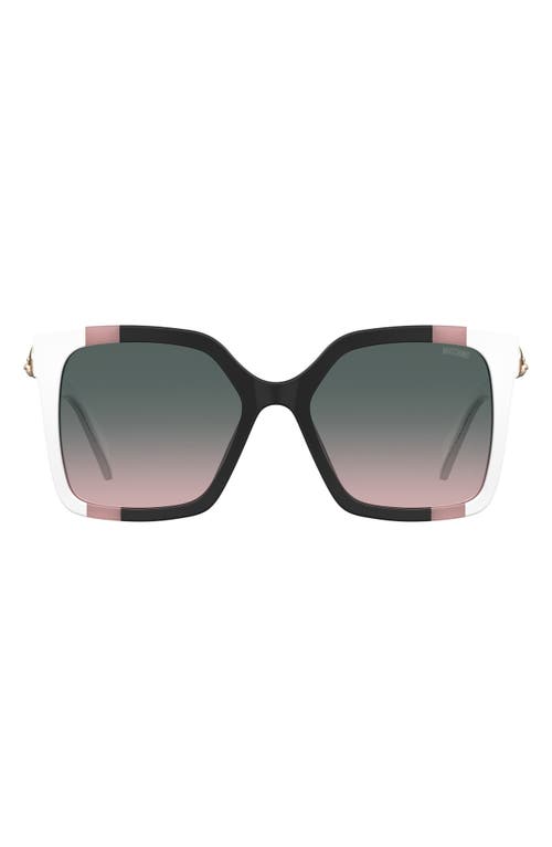 Shop Moschino 55mm Gradient Square Sunglasses In Black/pink/white