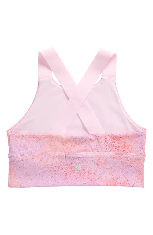 Shop Zella Girl Kids' Energy Sports Bra In Pink Shade Speckled Multi