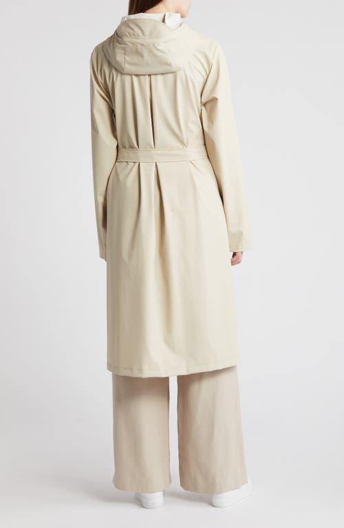 Rains Waterproof A-line Long Raincoat In Dune