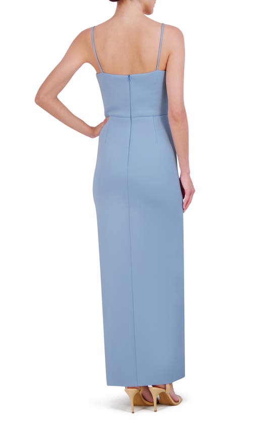 Shop Eliza J Rose Sleeveless Scuba Gown In Light Blue