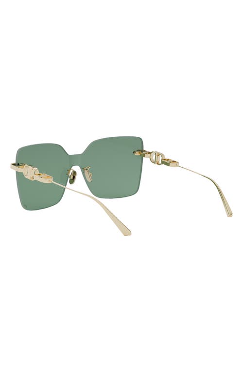 Shop Dior Cd Chain M1u Mask Sunglasses In Shiny Gold Dh/green