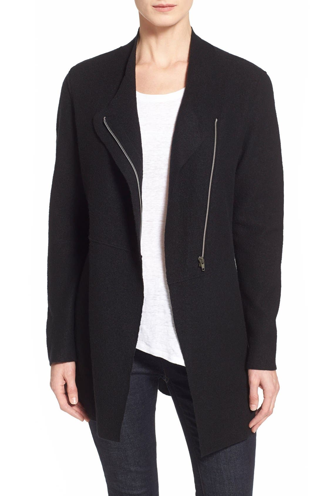 Eileen Fisher Asymmetrical Boiled Merino Wool Jacket (Regular & Petite