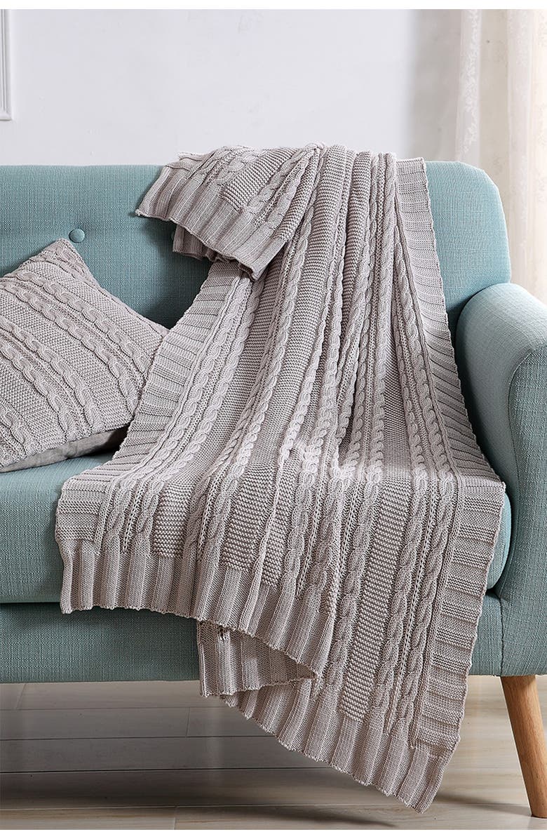 Dublin Cable Knit Throw Blanket Silver Nordstromrack Dublin Cable Knit Throw Blanket Silver Nordstromrack