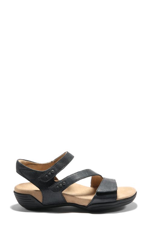 Hälsa Denia Ankle Strap Sandal in Black Leather