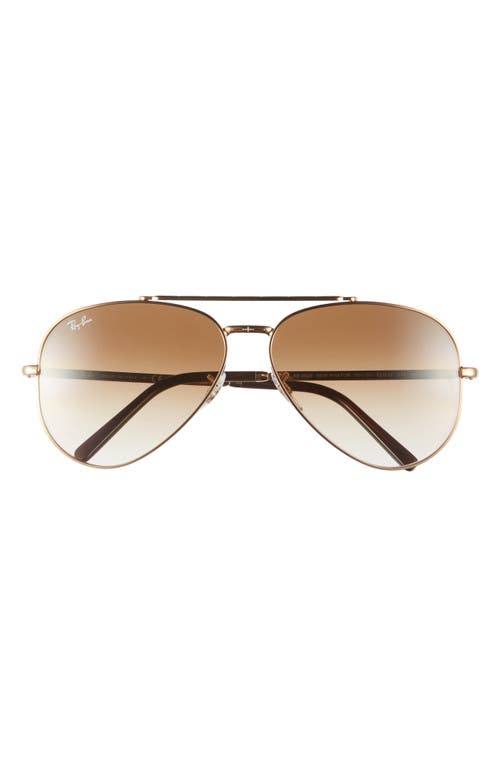 Ray-Ban New Aviator 62mm Gradient Pilot Sunglasses in Gold Flash 