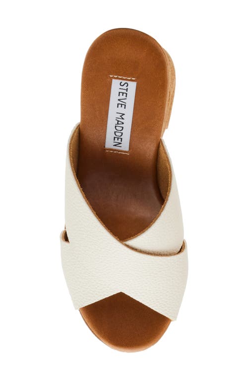 Shop Steve Madden Saffron Platform Sandal In Bone Leather