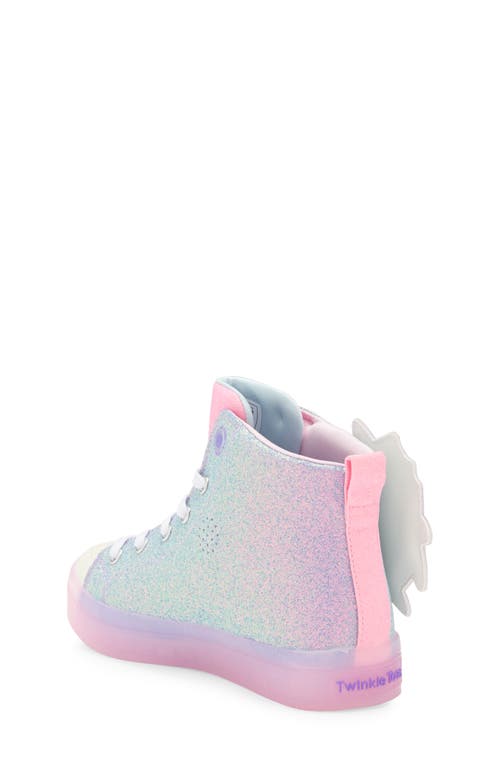 Shop Skechers Kids' Twi-lites 2.0 Light-up High Top Sneaker In Lavender/pink