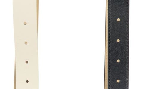 Shop Steve Madden 2-pack Faux Leather Belts In Black/cream