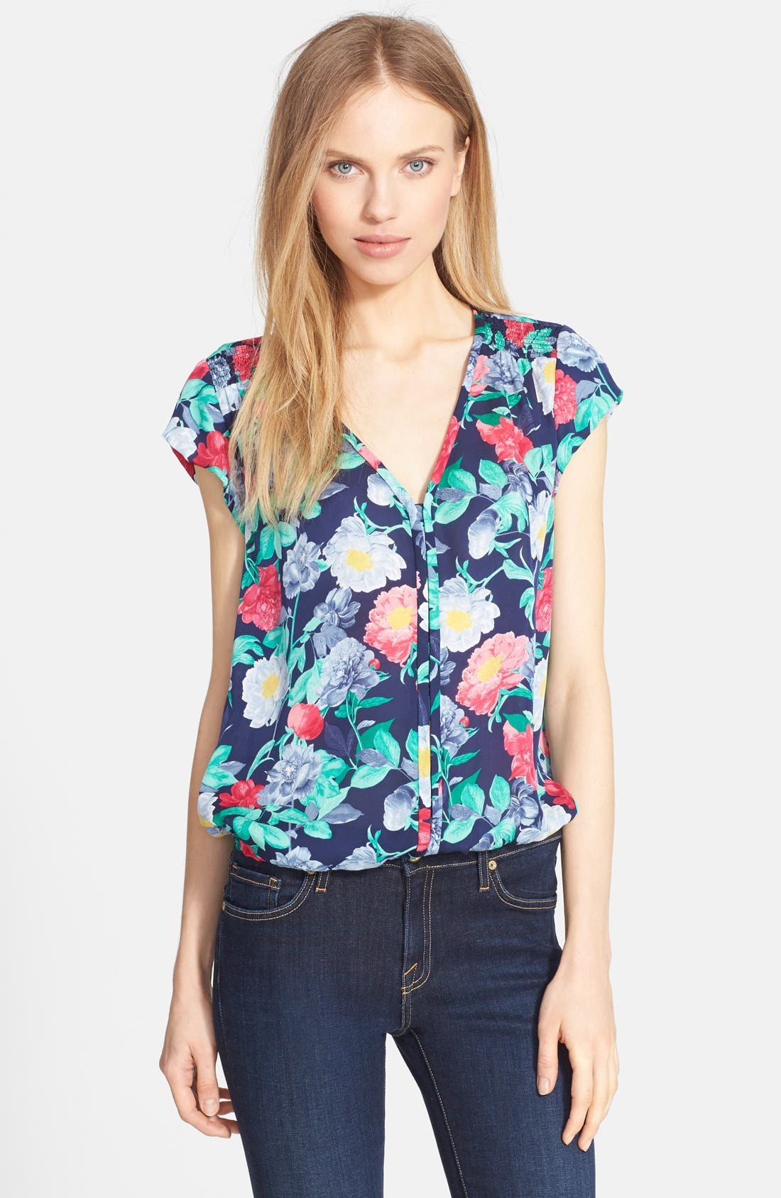 Joie 'Emollient' Floral Print Silk Top | Nordstrom