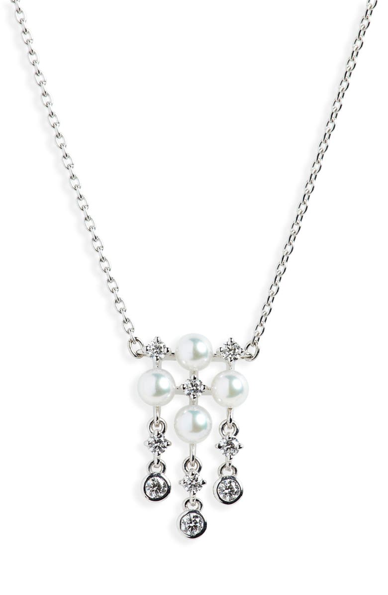 Mikimoto Akoya Cultured Pearl & Diamond Pendant Necklace | Nordstrom