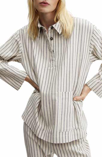 Mango Women's Striped Cotton Pajama Pants