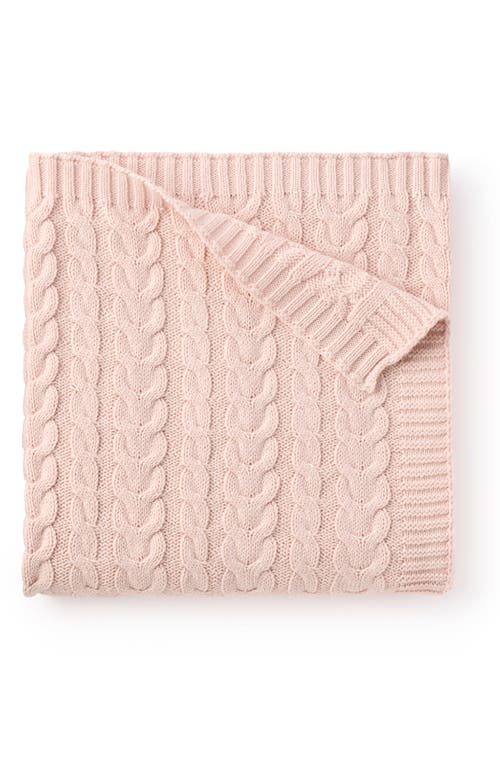 Elegant Baby Horseshoe Cable Knit Cotton Blanket In Pink