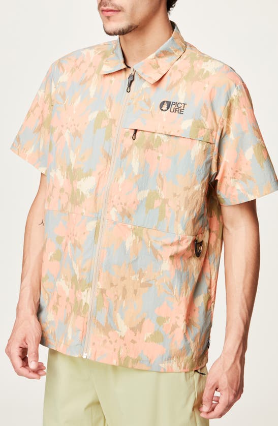Shop Picture Organic Clothing Sunnydia Water Repellent Zip Front Shirt In Eden Garden